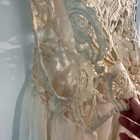 Vintage boho camisole with crochet top and flowy bottom. No size tag. - Picture 10 of 15